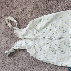 Denim zip up overall dress